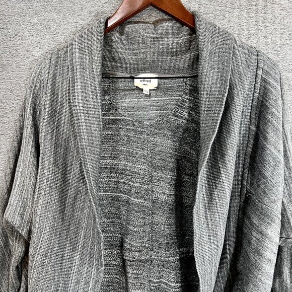 Wilfred Womens Cardigan Sweater Small Aritzia Gray Shrug Long Sleeve Open Front - Picture 3 of 13